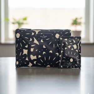 Kate Spade Black and Cream Travel Bag Set NWT